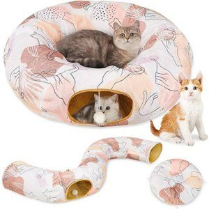 Cat Tunnel Bed, Cat Tunnels Cat Toys for Indoor Cat S-Shape Cat Tube Cat Donut